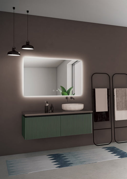 LEDIMEX ITAL007/100 ITALIA Espejo LED Cuadrado Retroiluminado Cromo 100x80 cm