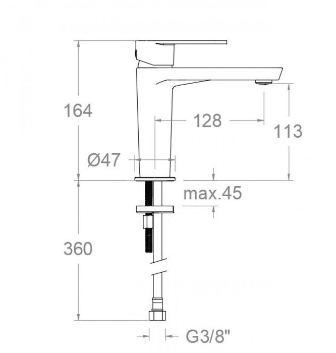RAMONSOLER 3604 ALEXIA Grifo Monomando Lavabo Talla M Cromo