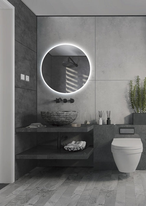 LEDIMEX LOND004/100 LONDRES Espejo LED Redondo Contorno Arenado Cromo 100 cm