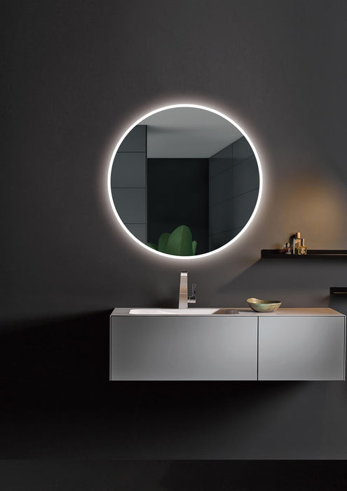 LEDIMEX LOND004/100 LONDRES Espejo LED Redondo Contorno Arenado Cromo 100 cm