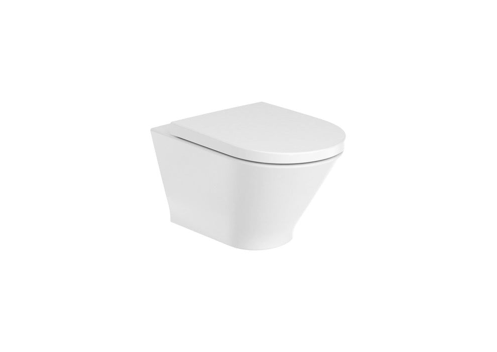 ROCA PACK THE GAP 54 ROUND+DUPLO Inodoro Suspendido Rimless Fijaciones Ocultas Pulsador Cromo