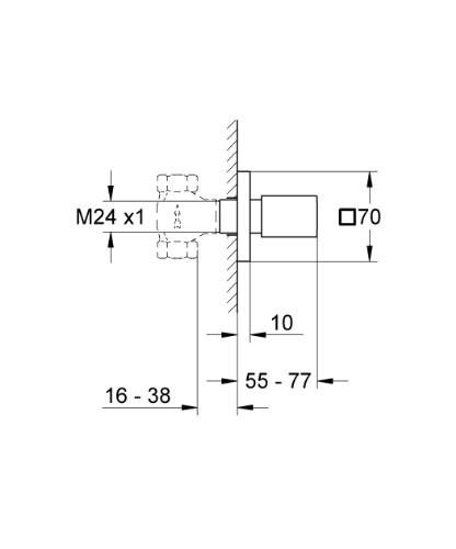 GROHE 19 910 000 Cube llave de paso UNIVERSAL p.ext.