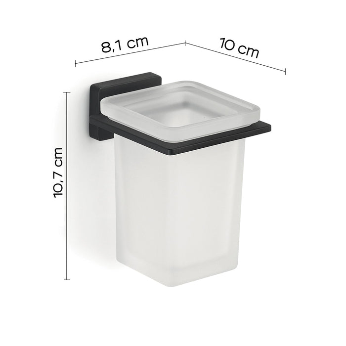 GEDY 44101400200 ATENA Matte Black Toothbrush Holder