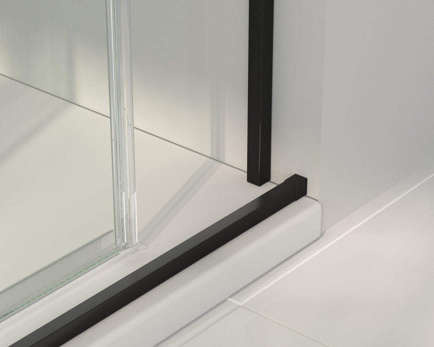 BATHME NIXON Front Fixed+Sliding Bathtub Screen Black