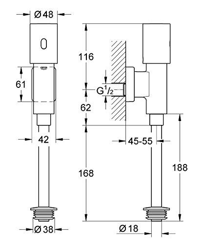 GROHE 37 421 000 TECTRON Infrarrojo elect fluxor urinario
