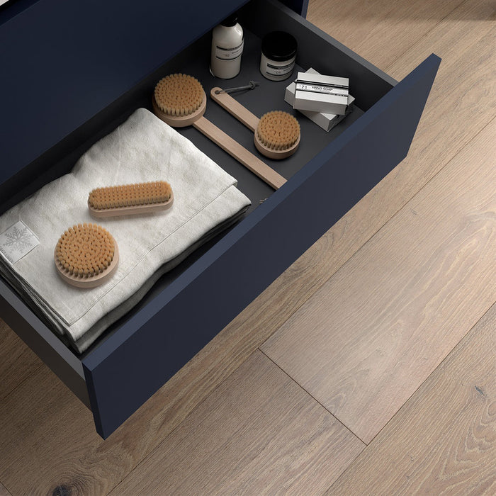SALGAR 105519 NOJA Mueble de Baño con Tapa Encimera 4 Cajones 120 cm Color Azul Mate