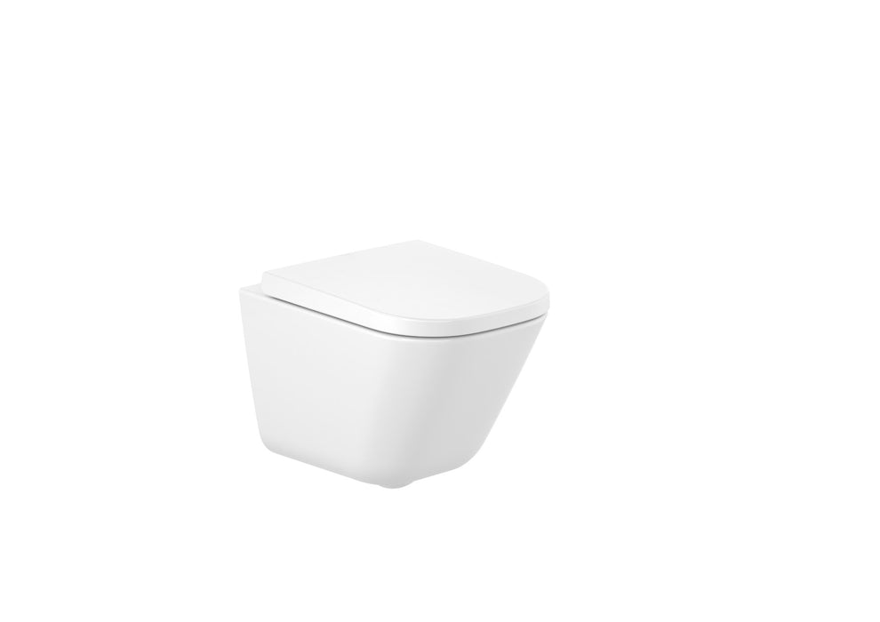 ROCA PACK THE GAP 48 SQUARE+DUPLO Inodoro Suspendido Rimless Fijaciones Ocultas Pulsador Blanco