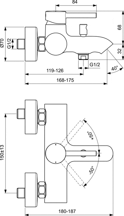 IDEAL STANDARD BC199AA CERALINE Single-lever Mixer Bathroom Shower Exterior
