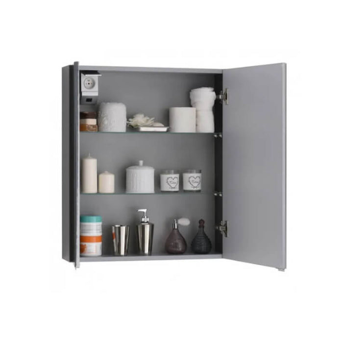 ROYO 123036 APOLO Camerino LED con Espejo 2 Puertas 60 cm Gris Antracita Brillo