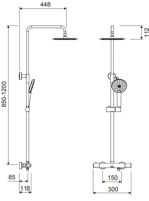LLUVIBATH CO0281200S082027 PIPE Columna Ducha Termostática Cromo