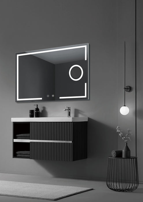 LEDIMEX MALT016/100 MALTA Espejo LED Cuadrado Luz Frontal Cromo 100x80 cm