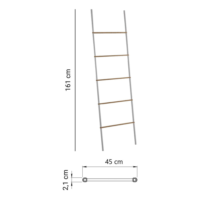 GEDY 30314000000 KENTA Toallero y Columna de Pie Blanco Mate-Natural