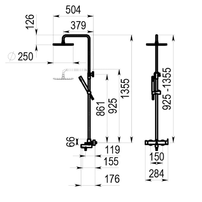 PRESTO 46550700 Aroha columna baño-ducha mezcladora Cromo