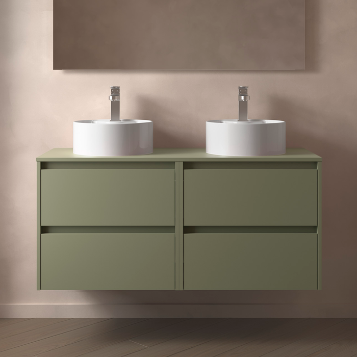 SALGAR 105520 NOJA Mueble de Baño con Tapa Encimera 4 Cajones 120 cm Color Verde Mate