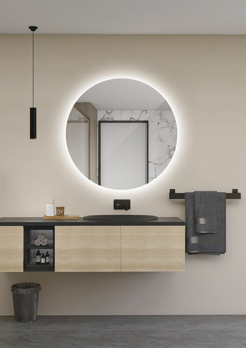 LEDIMEX LISB002/100 LISBOA Espejo LED Redondo Retroiluminado Cromo 100 cm