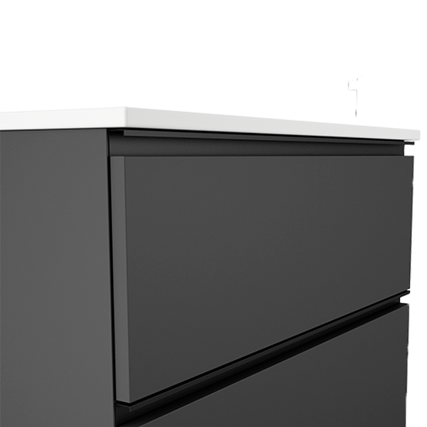 VISOBATH GRANADA Complete Bathroom Furniture Set 3 Drawers Ash Color Black Handle