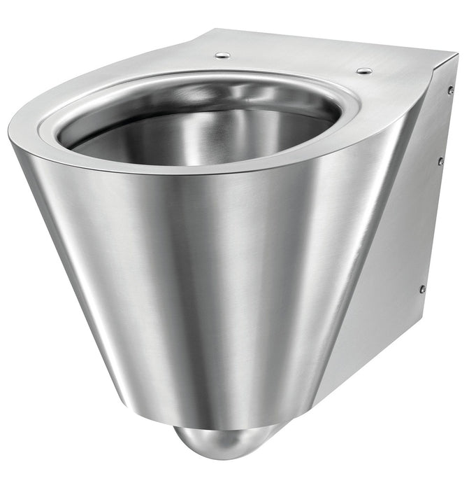 MEDICLINICS SN0128CS Inodoro Antivandálico Suspendido A Pared de Acero Inox AISI 304 Bacteriostático Satinado