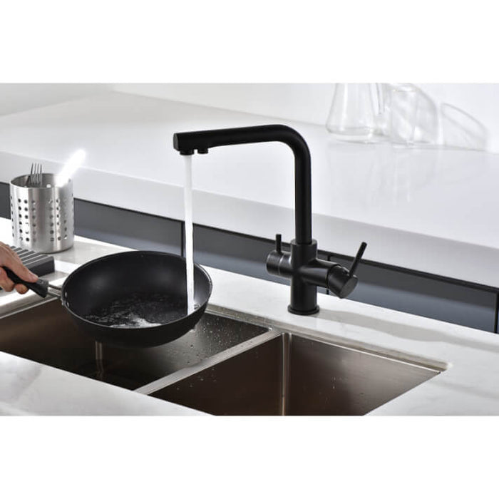 IMEX GOS004/NG MARSELLA Grifo de Cocina Negro Mate Para Osmosis Cromo