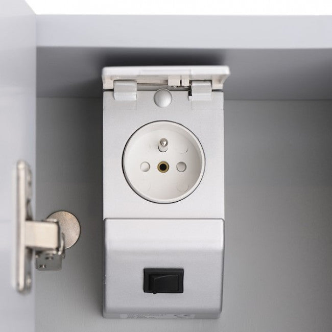 ROYO 123036 APOLO Camerino LED con Espejo 2 Puertas 60 cm Gris Antracita Brillo