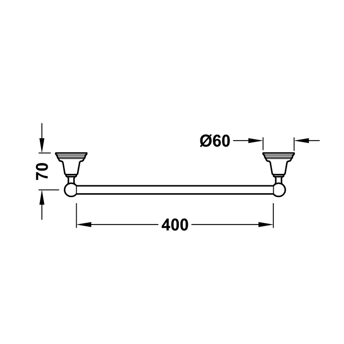 TRES-CLASIC 12423601LM Toallero
400 mm Latón viejo Mate