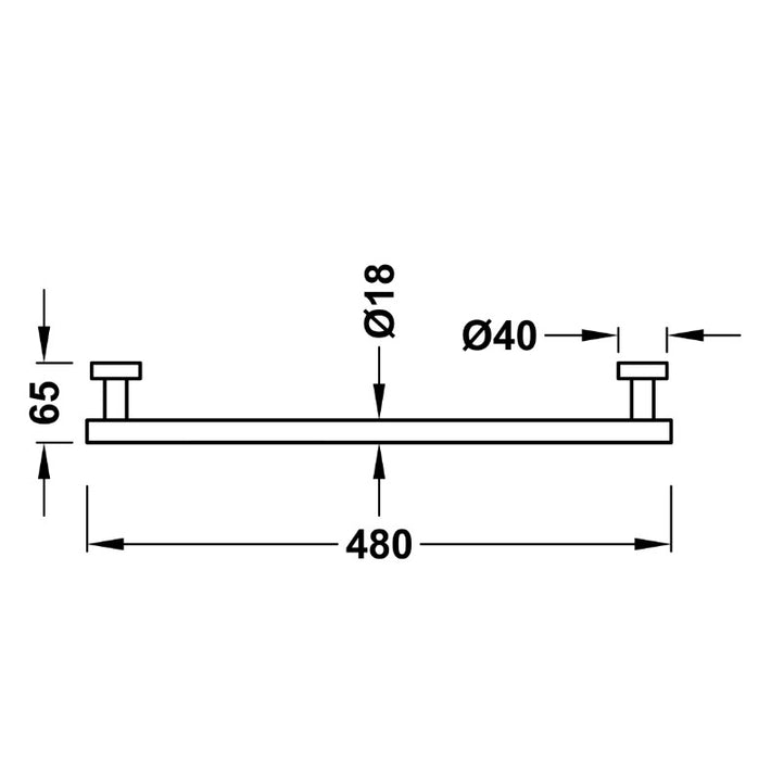 MAX-TRES 16123601NM Toallero
480 mm Negro Mate