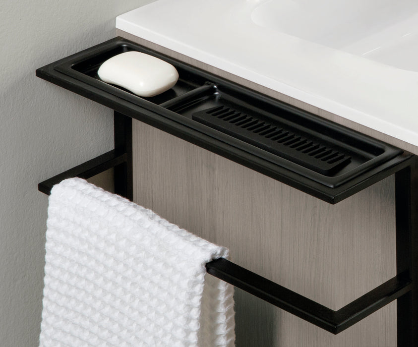 AMIZUVA KEIKO Mueble de Baño con Lavabo 2 Cajones Gris Arenado