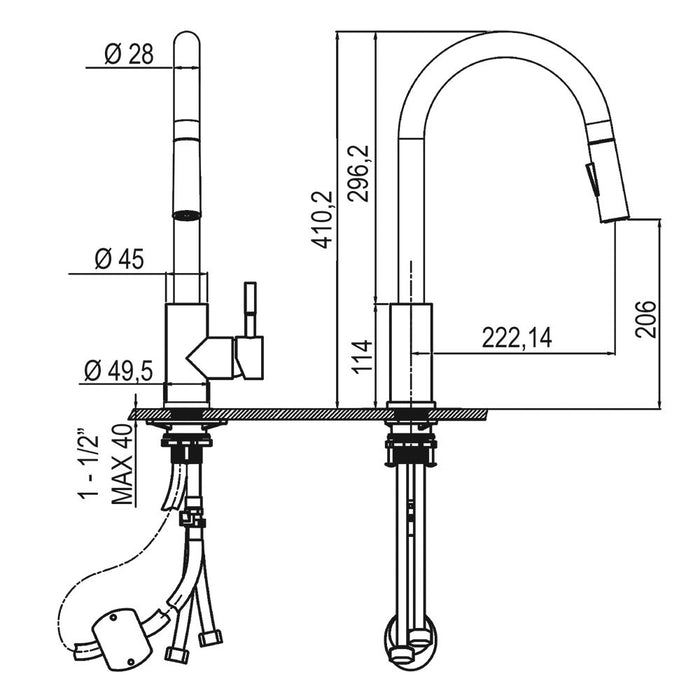 LLAVISAN L166074 BROOK Grifo Monomando De Fregadero Cromo