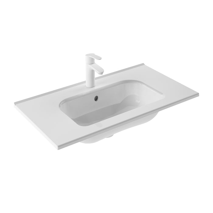 ROYO SANSA Mueble de Baño con Lavabo 2 Cajones Blanco Brillo