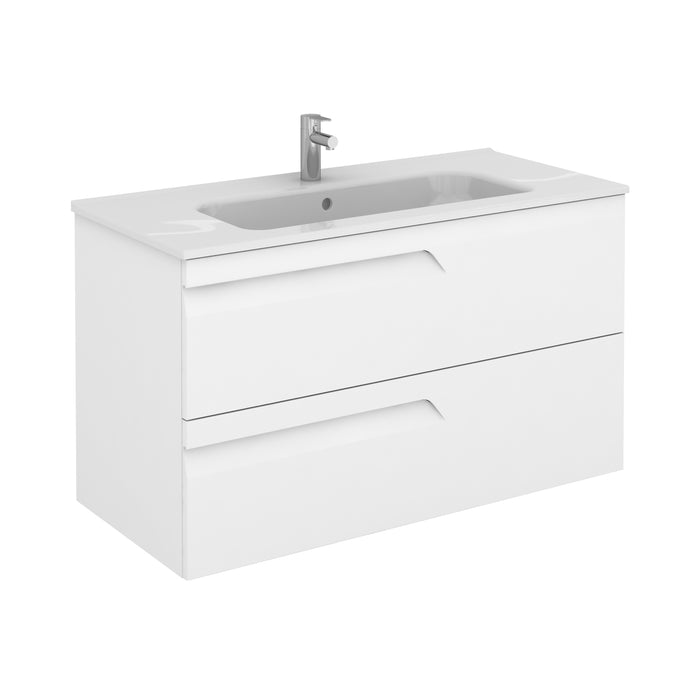 ROYO VITALE Mueble de Baño con Lavabo 2 Cajones Blanco Brillo
