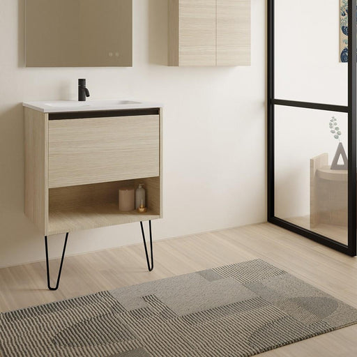 AMIZUVA YOKO Mueble+Lavabo 1 Cajón 1 Hueco Roble Arenado 3 a 5 Días AMIZUVA 