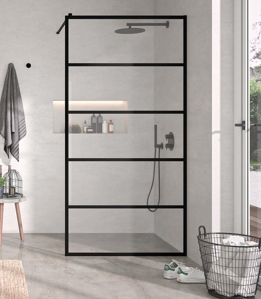 KASSANDRA FR103 FRESH Fijo Ducha Aluminio Negro Mate Decorado Lineas 3 a 5 Días KASSANDRA 