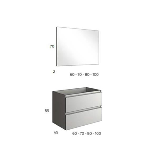 BATHME MADISON TOP Conjunto Completo Mueble 2 Cajones Roble Ostippo