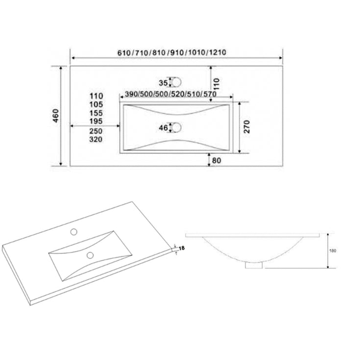 BATHME MADISON TOP Mueble de Baño con Lavabo Hibernian