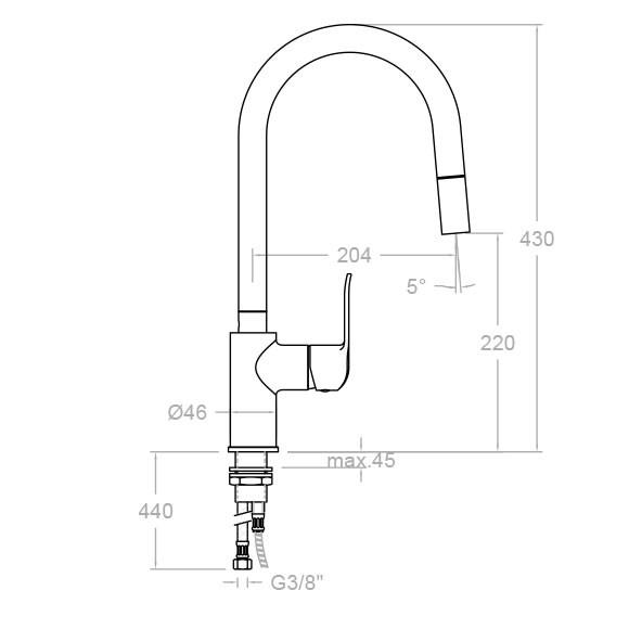 RAMON SOLER 647901V1 YPSILON PLUS Grifo Fregadero Extraible 7 a 10 Días Ramón Soler 